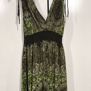 Boho hippy maxi dress - green